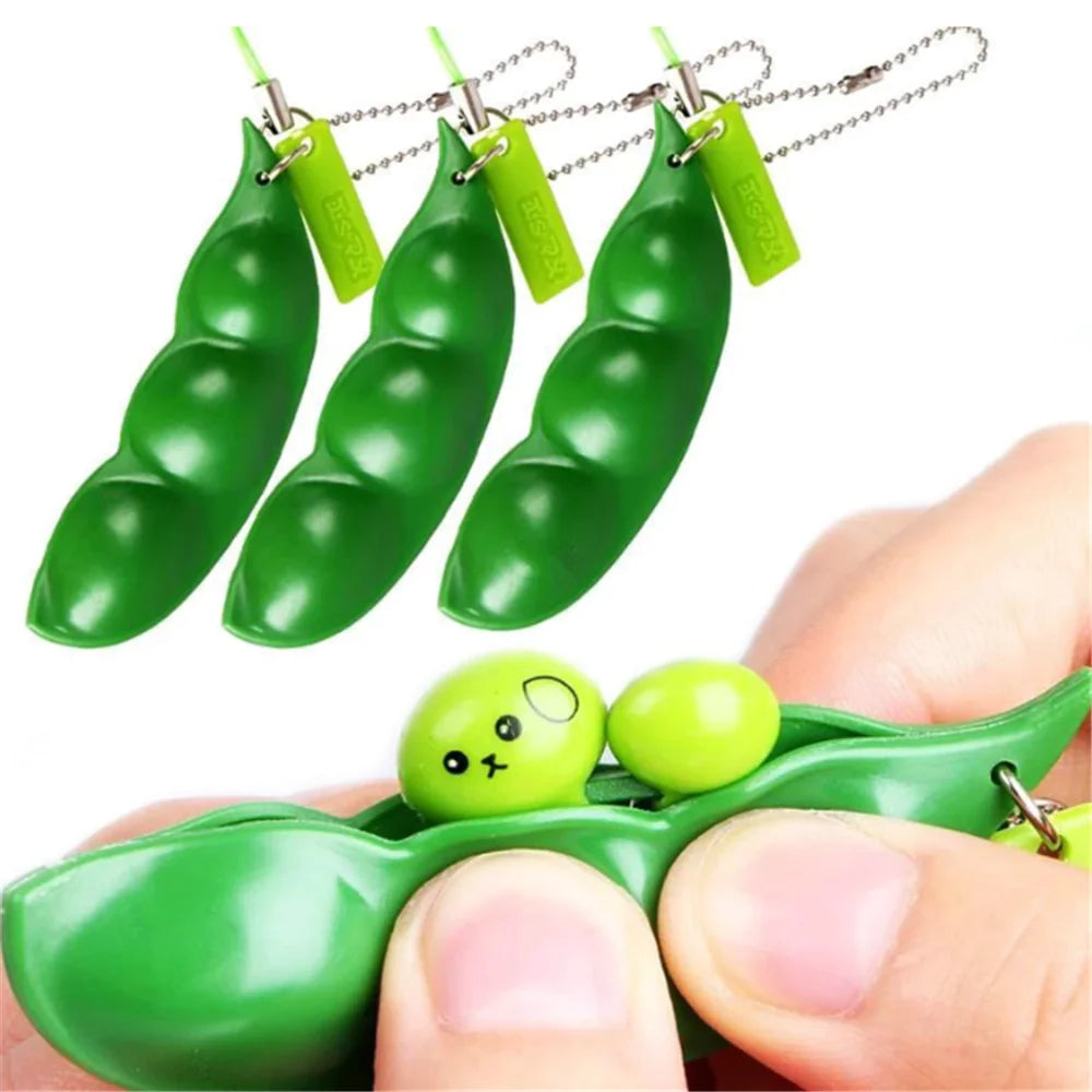 Edamame Pop Keychain